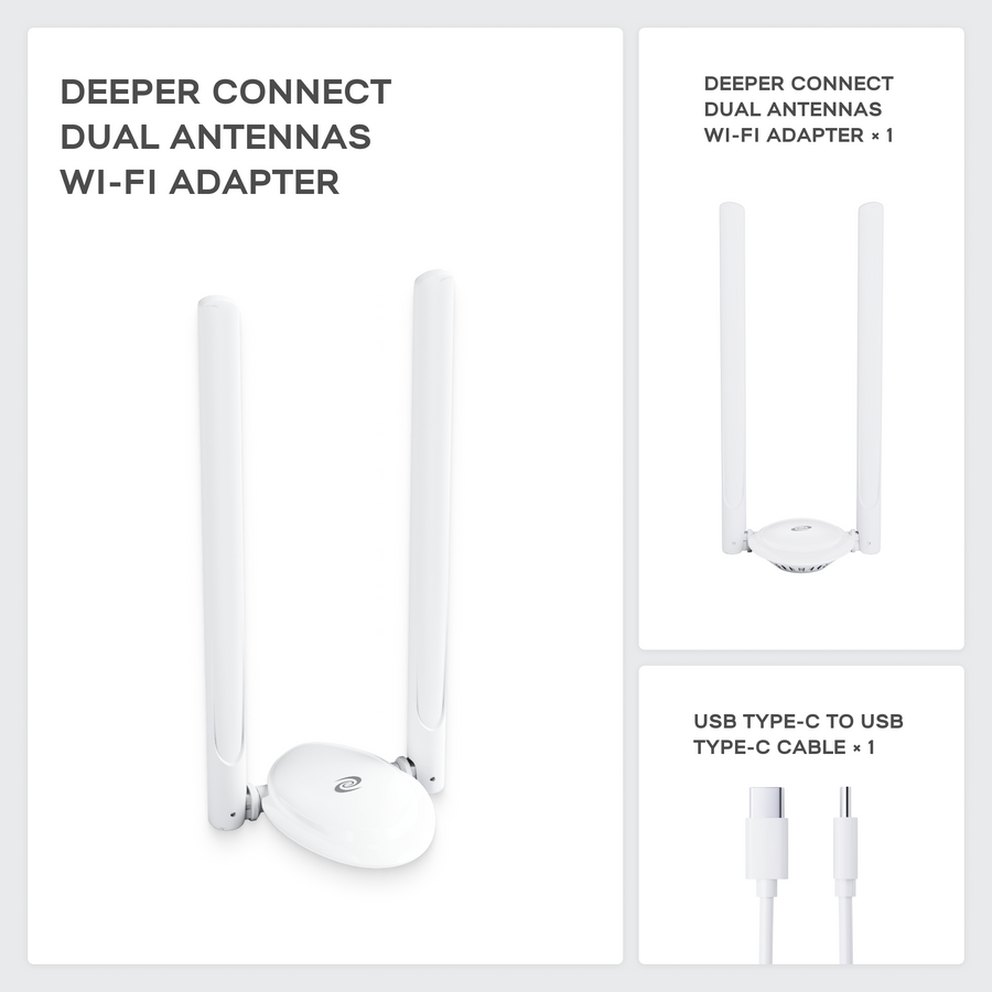 Deeper Connect Dual Antennas Wi-Fi Adapter