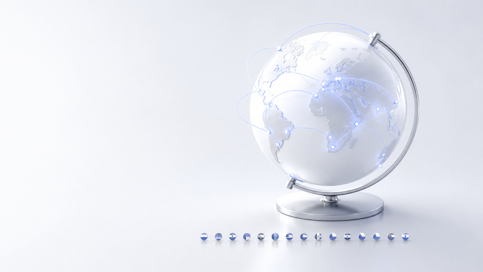 Global routes connecting locations across many countries